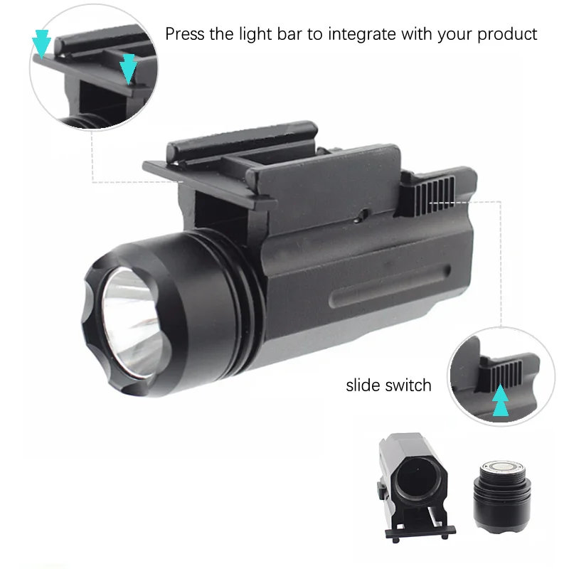 Linterna LED táctica de caza, lámpara portátil de 3 modos para acampar y pescar al aire libre - imagen 3