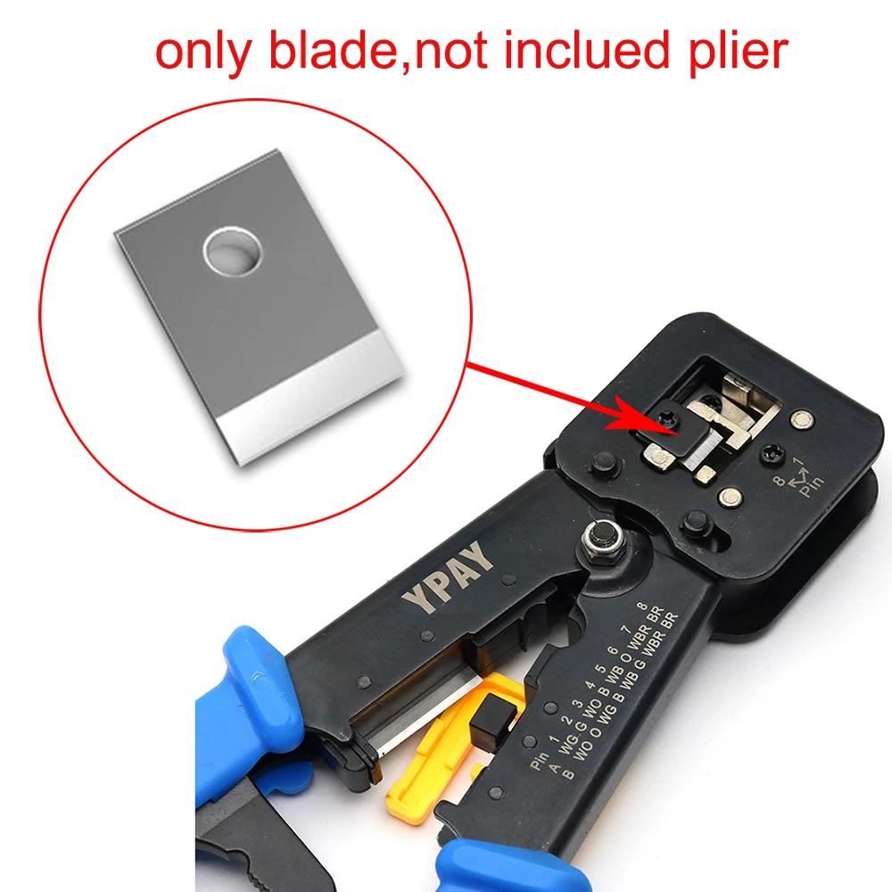 Alicates rj45, piezas de herramientas de hoja para fácil engarzador RJ rg45, pelador de cables, cuchillo, abrazadera de línea de prensado, pinzas RJ12 de repuesto, 5 uds. - imagen 2