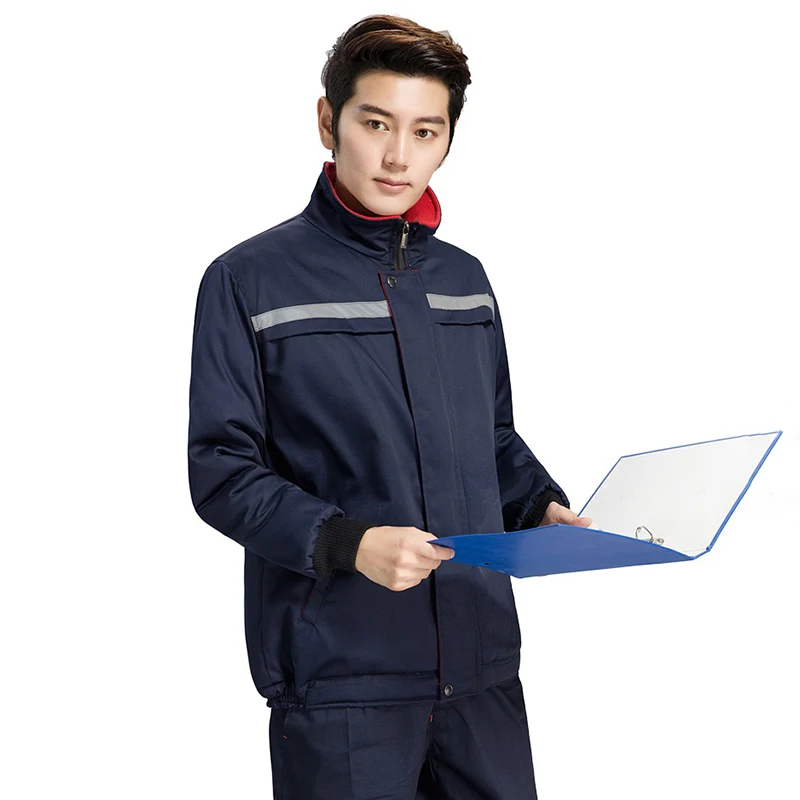 Chaquetas gruesas y cálidas para invierno, ropa de trabajo, abrigo mecánico para exteriores, taller, fábrica, reparación de automóviles, Tops duraderos acolchados de algodón - imagen 4