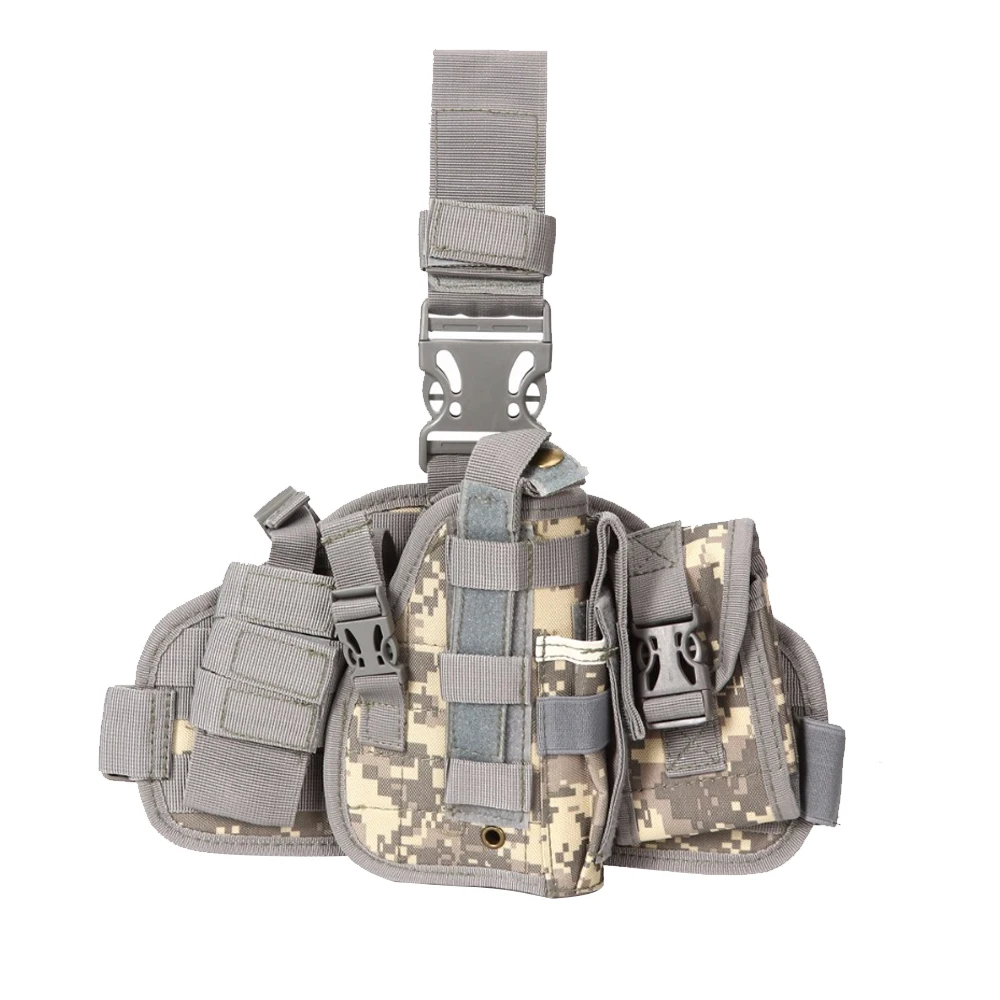 Soporte de pistola de camuflaje para juegos de guerra, accesorios de caza, diseño combinado de funda táctica de pierna caída, bolsa Molle - imagen 2