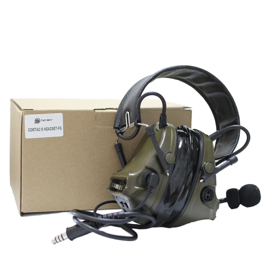 Auricular militar de silicona para caza, de doble paso orejera, reducción de ruido, Comtac III - imagen 3