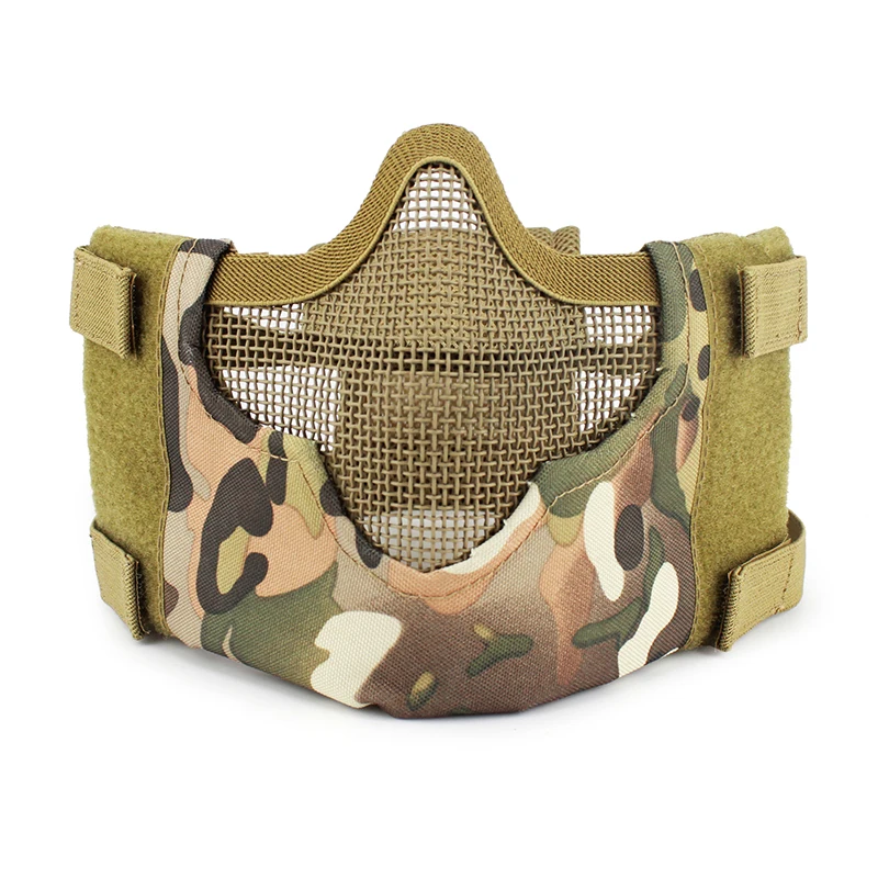 Mascarilla táctica de media cara para Paintball CS, máscara protectora de media cara, plegable, malla de acero de bajo carbono, para tiro, militar, caza - imagen 2