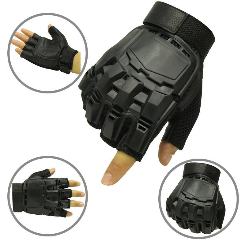 Guantes tácticos Airsoft, guantes de tiro de Paintball, nudillos duros, guantes de goma antideslizantes para senderismo, escalada y combate - imagen 5