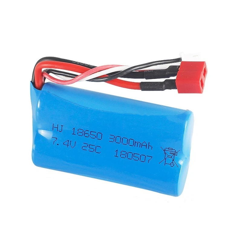Batería lipo 7,4 de 3000 V y 18650 MAH para Q46 Wltoys 10428 /12428/12423 RC, piezas de repuesto con cargador para coche, 7,4 V, 2S - imagen 5