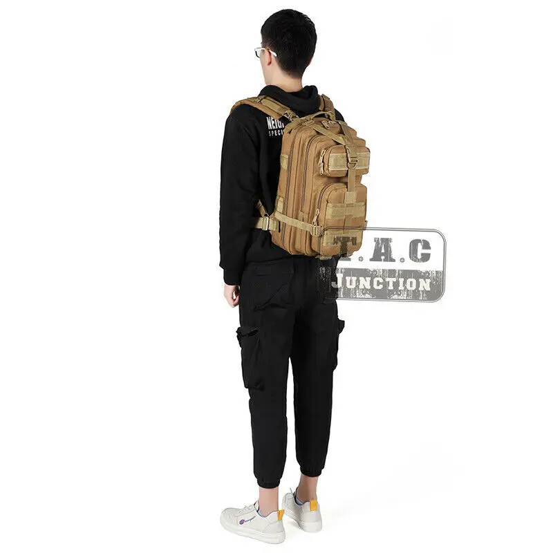 Mochila táctica MOLLE de asalto de 34L, mochila de alta capacidad para acampar al aire libre de 3 días, mochilas militares, paquete de hidratación, bolsa negra - imagen 5