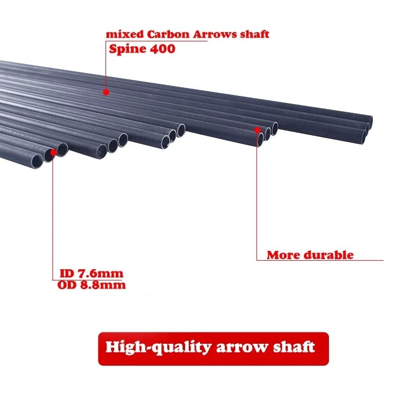 12 Uds perno de ballesta 16 17 18 20 22 pulgadas eje de flecha de carbono Spine400 de carbono para caza perno de ballesta accesorios de tiro con arco - imagen 3