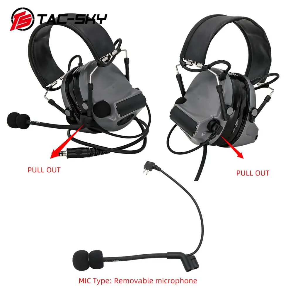 TAC-SKY Auriculares electrónicos tácticos para disparar COMTA II Auriculares con cancelación de ruido y PTT táctico U94ptt C2 COMTA HEADSET - imagen 2
