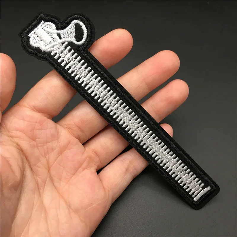 Cremallera 1 ud. Tamaño: 3,2x12,5 cm, parche bordado de tela DIY para mochila, insignia de planchado, costura de ropa, pegatina, apliques de rayas - imagen 5