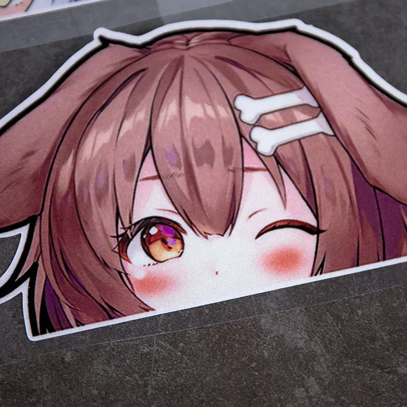 Pegatinas reflectantes para ventana de motocicleta eléctrica, pegatinas impermeables con orejas de gato y perro, gato, chica, JDM, bricolaje - imagen 3