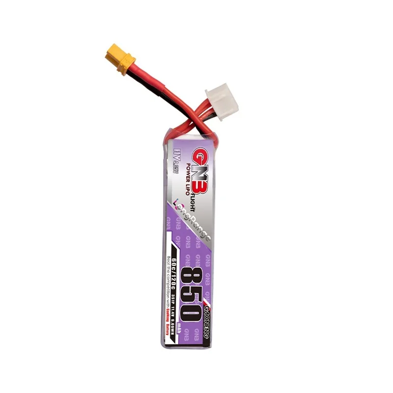 Batería Lipo de 2/4 piezas Max 120C GNB 850mAh 3S 11,4 V HV enchufe de XT30U-F/XT60U-F para Dron de carreras FPV 4 ejes UAV Quadcopter RC - imagen 5