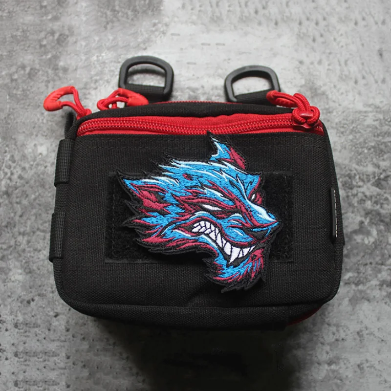 Parches bordados de flores de Lobo, insignia táctica, banda para el brazo, apliques de ropa - imagen 5