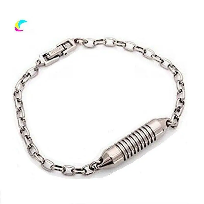 Caja de acero de titanio para hombre, contenedor con sello de Metal, botella, píldoras, pulsera, catenaria de mano
