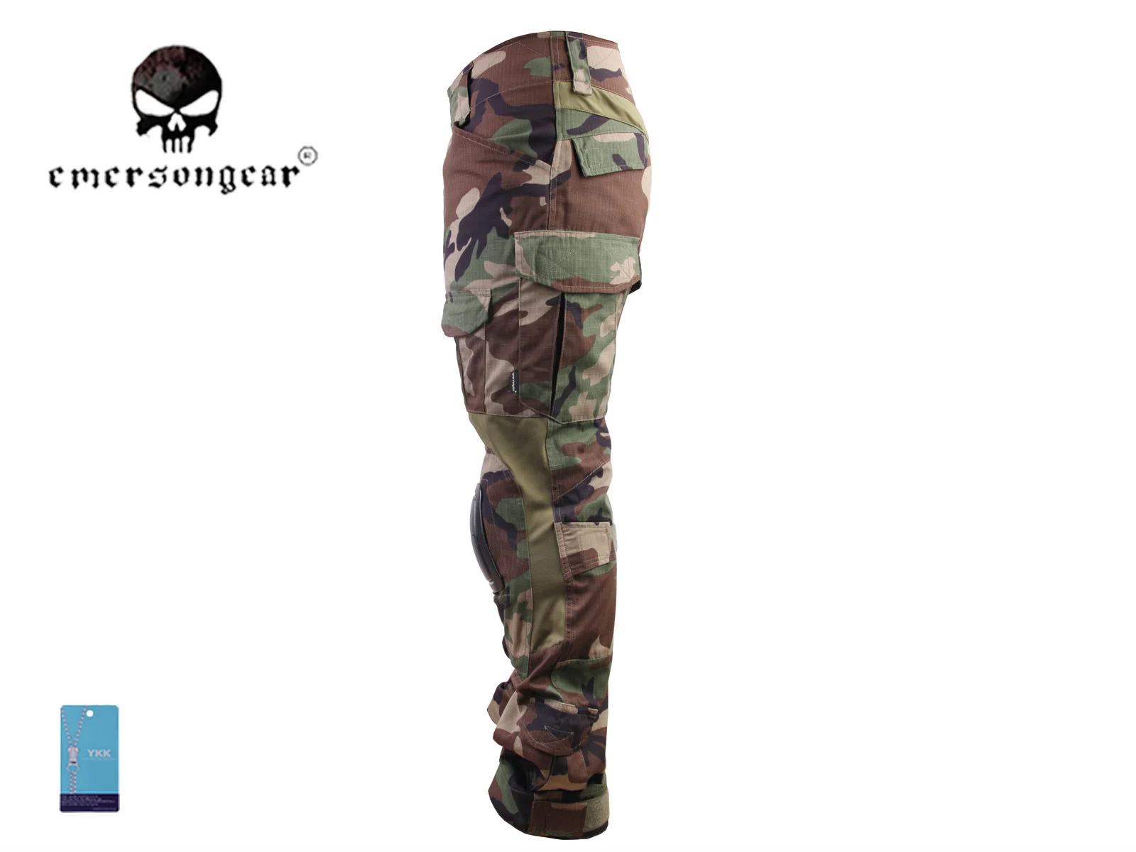 Pantalones de combate táctico con rodillera, G3, Woodland, Airsoft, EM7044 - imagen 3