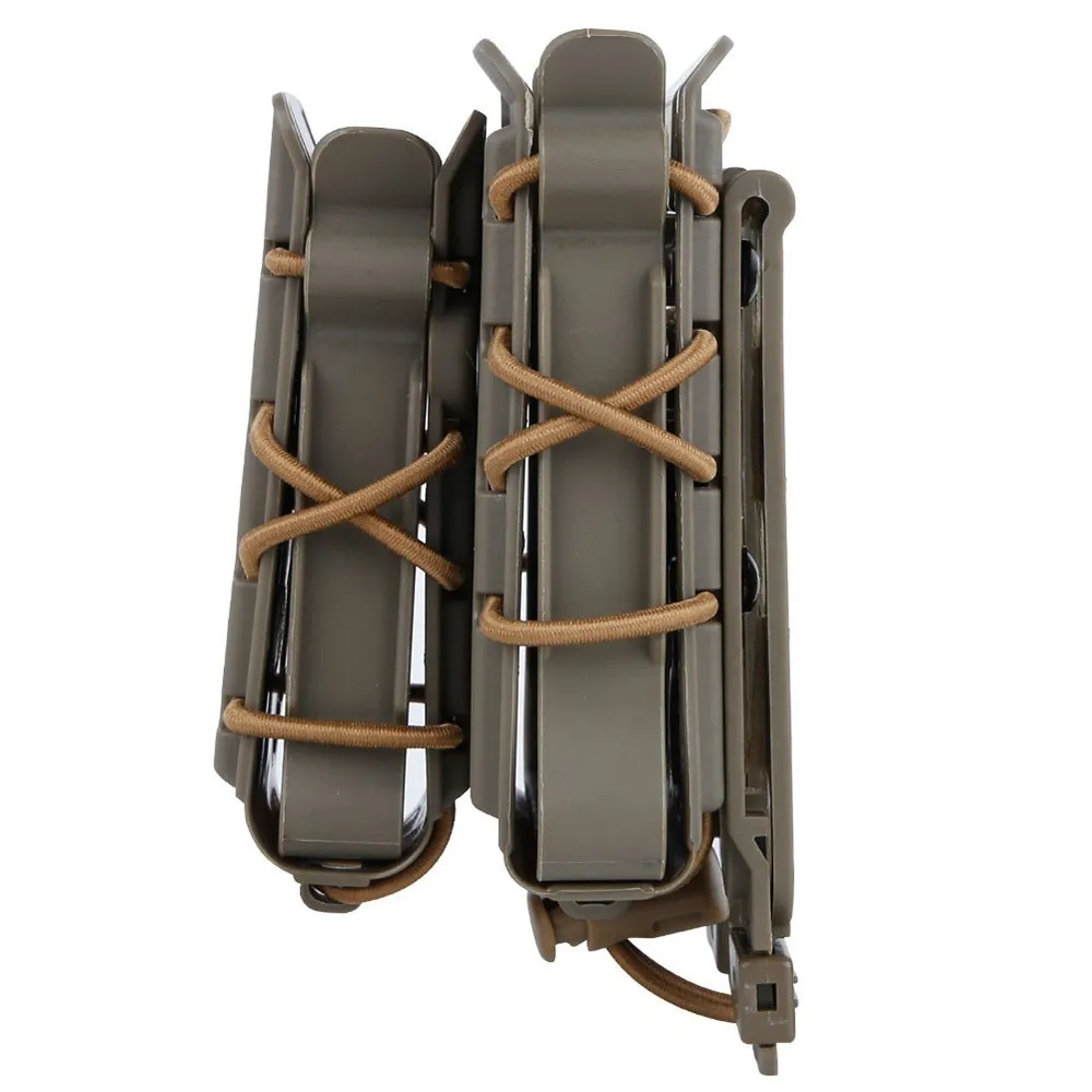 Cuerda elástica táctica MOLLE 5,56 7,62, bolsa para revistas, peso ligero, accesorios de tiro de caza, bloqueo Pop, parte superior acampanada de nailon - imagen 5