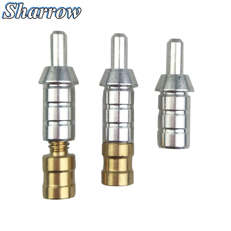 Adaptador de aluminio para flechas de arco recurvo compuesto, Pin de aluminio para caza, ID de 6,2mm, 12/20/50 unidades