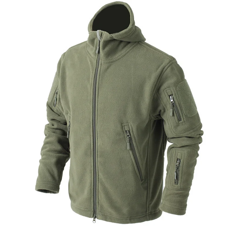 Chaqueta táctica de lana térmica de invierno para hombre, abrigo con capucha para deportes al aire libre, Softshell grueso para senderismo, chaquetas de viaje al aire libre - imagen 5