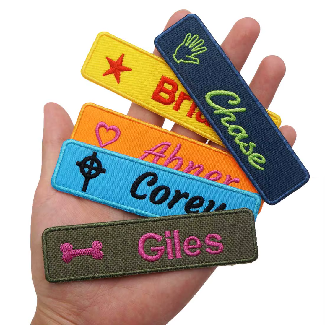 Etiquetas de nombre personalizadas con cierre velcro