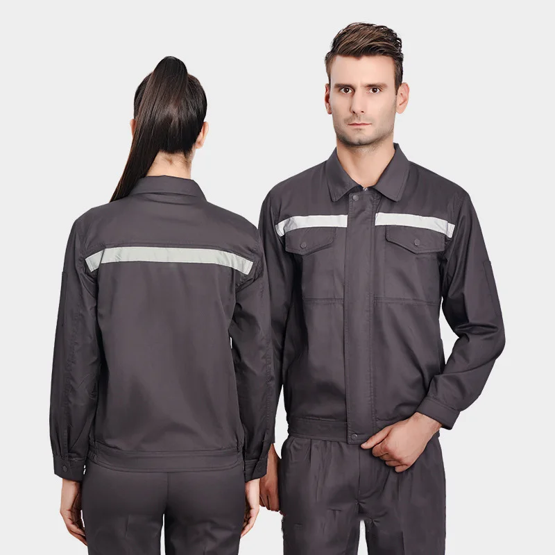 Conjunto de ropa de trabajo reflectante para hombre y mujer, chaqueta fina de verano + pantalón, uniforme resistente al desgaste, traje de taller de ingeniero de reparación de automóviles - imagen 5