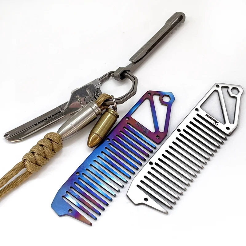 Mini peine portátil de titanio, antiestático, saludable, para peluquería, no alérgico, ultraligero, antibacteriano, regalo - imagen 4