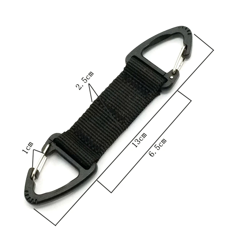 Clip de correa Molle para acampar al aire libre, cinta de nailon táctica EDC, llavero, mochila, broche, mosquetón, hebilla de gancho - imagen 2