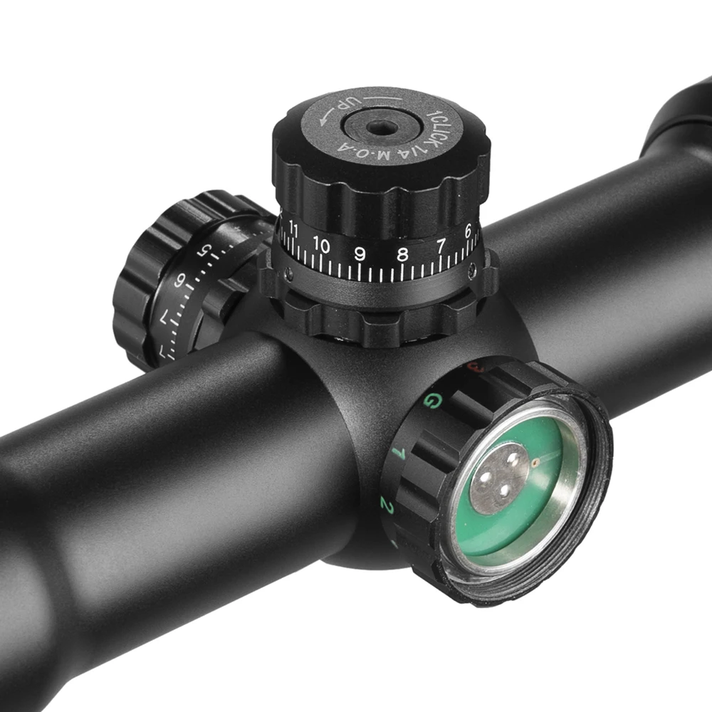 FIRE WOLF-Rifle óptico táctico de caza, torreta de Cruz iluminada en rojo y verde, alcance de bloqueo, espejo Airsoft, 1,5-4x30 - imagen 5