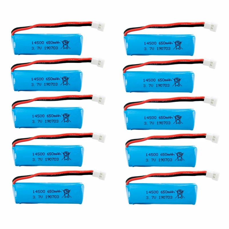 Batería recargable de iones de litio para coche y camión, pila de 1/2/3/5 piezas, 3,7 V, 650mAH, 14500 V, para control remoto H116, barco, helicóptero, tanque, 1s, 3,7 V - imagen 5