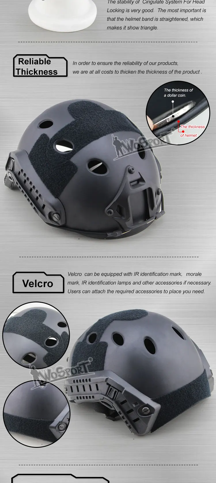 Casco Táctico PJ KOLINLOV - Sistema de ventilación