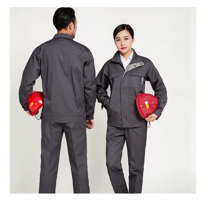 Conjuntos de ropa de trabajo para hombre y mujer, chaquetas + Pantalones, primavera y otoño, reparación de máquinas, soldador, monos de taller, uniformes de trabajo, trajes de soldadura - imagen 3