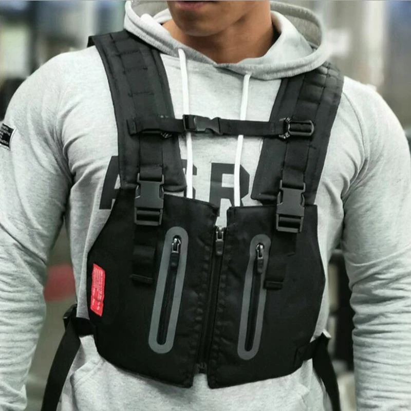 Chaleco reflectante de alta visibilidad para correr, chaleco de Ciclismo de alta visibilidad con bolsillos, chaqueta blanca y negra para juegos de Paintball - imagen 2