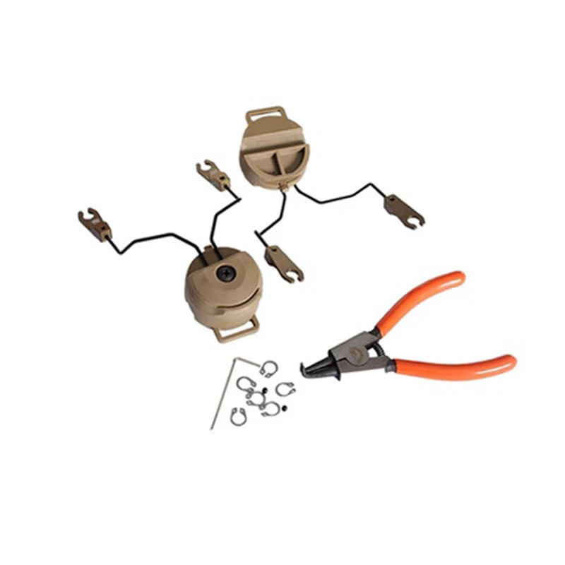 Soporte para auriculares Airsoft, adaptador de riel para casco, accesorios para auriculares Comtac, color negro y arena - imagen 5