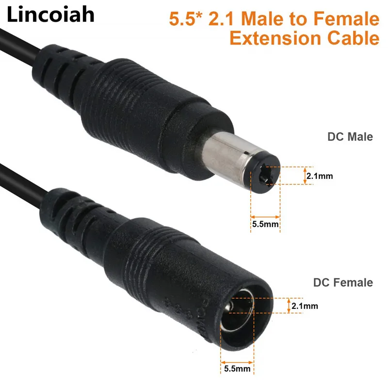 Cable de extensión de CC de 1M, 2M, 3M, 5M, 10M, 5,5mm x 2,1mm, enchufe hembra a macho para adaptador de corriente de 12V, tira LED para cámara CCTV en casa, DVR - imagen 5