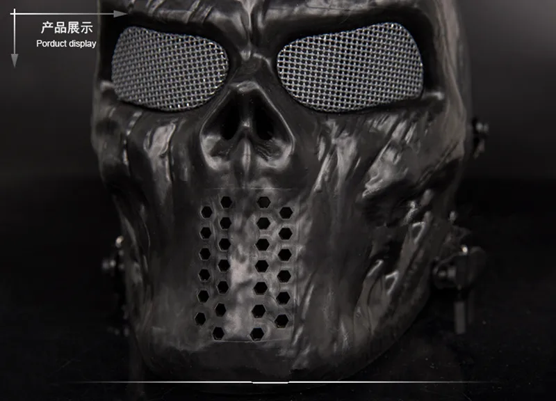 Wargame Tactical Black God, cara completa, Airsoft, Paintball CS, ejército, fiesta de Halloween, Cosplay, Horror, Gost, Calavera, deportes, Helme - imagen 3