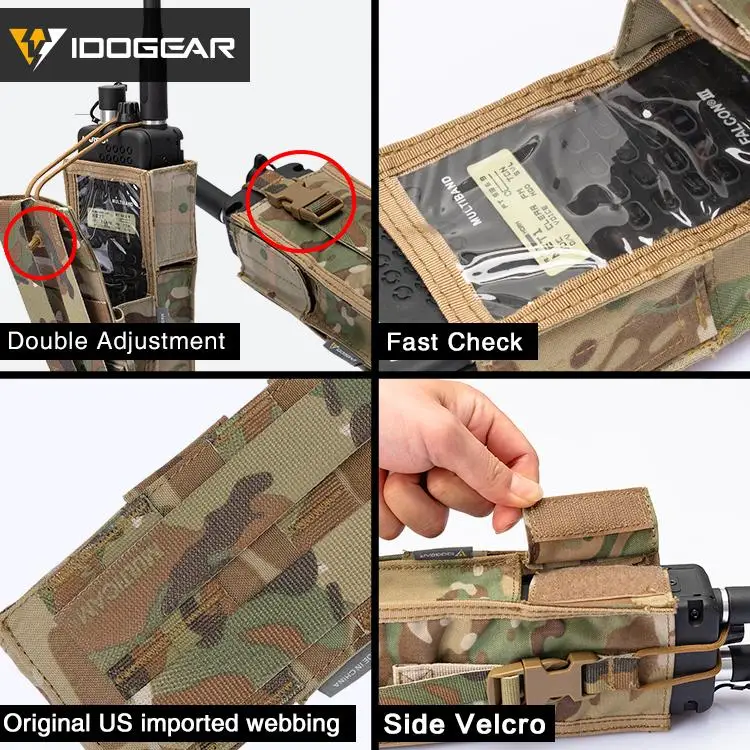 IDOGEAR-Bolsa de Radio táctica para walkie-talkie, soporte MOLLE MBITR TRI PRC-148 PRC152, herramienta Molle para senderismo al aire libre, Durabl 3553 - imagen 4