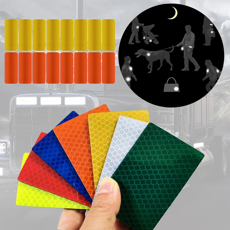 Parche de advertencia nocturna de seguridad, pegatinas reflectantes, tira luminosa, insignia de identificación colorida del vehículo, apliques militares - imagen 3