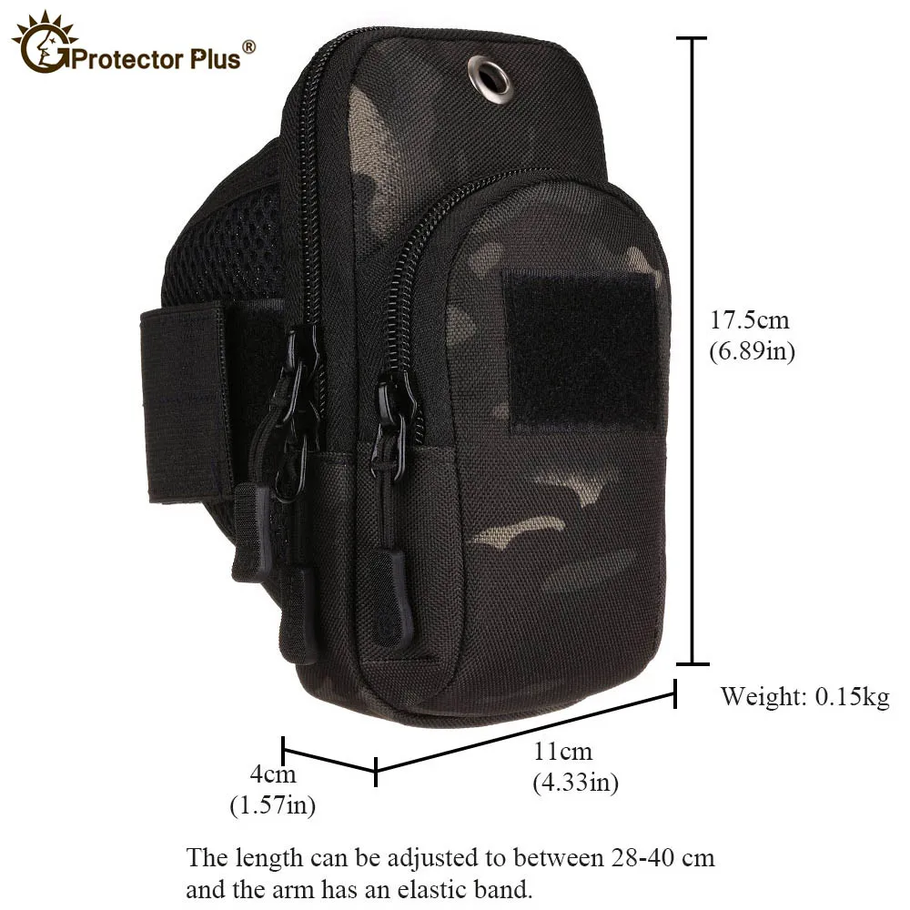 PROTECTOR PLUS-bolsa táctica para teléfono móvil de 5,5 pulgadas, bolsa para correr, música, bolsa deportiva de utilidad, escalada, caza, ciclismo, Molle - imagen 5
