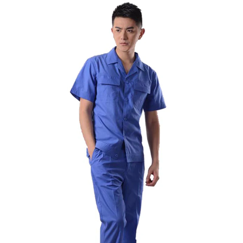 Uniformes de sección delgada de verano, monos de trabajo, traje masculino, taller de fábrica, reparación de automóviles, servicio de seguro laboral, mecánico transpirable - imagen 4