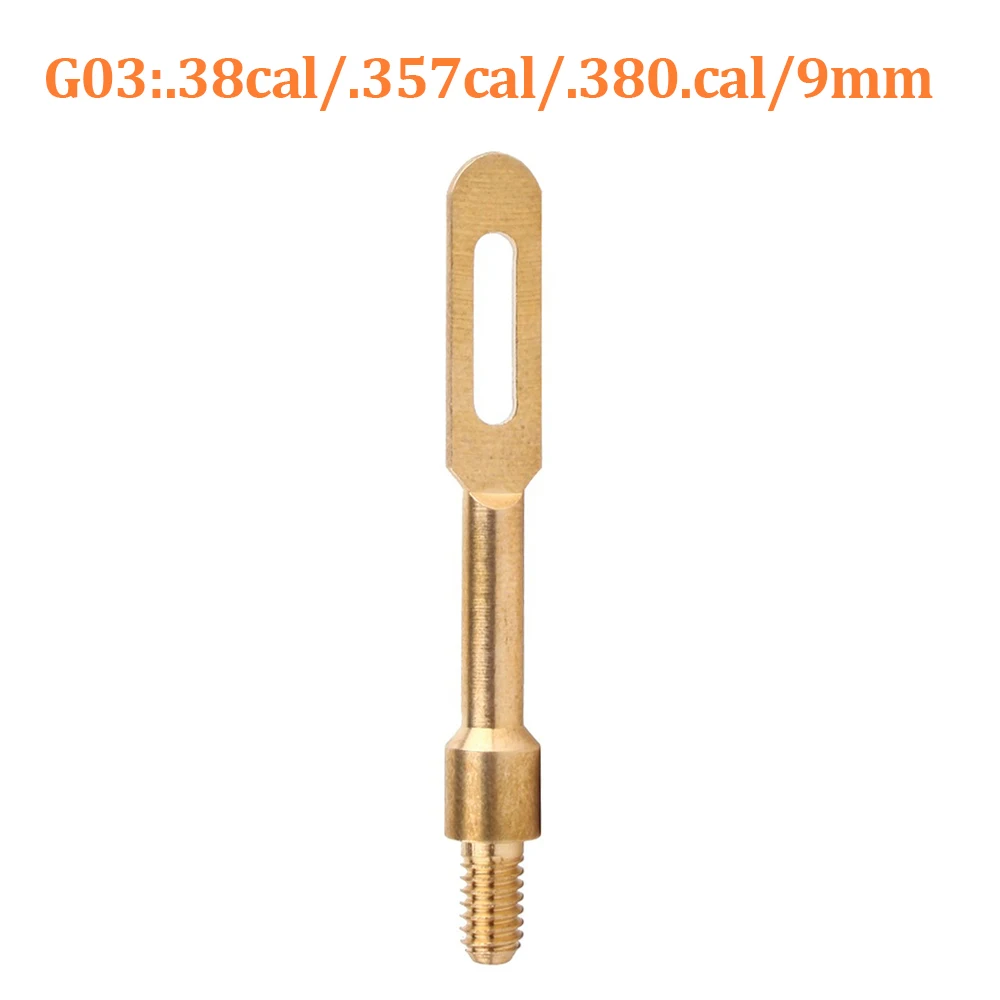 Soporte de parche para limpieza de pistola de caza, cabezal de cepillo con punta ranurada de latón 8-32, herramienta de limpieza de pistola de Rifle de 7,62mm/9mm/.22/.223/5,56mm - imagen 3