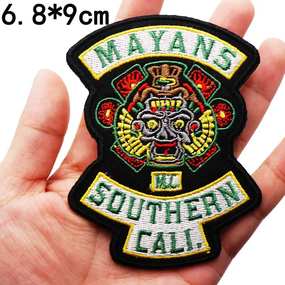 Mayans SONS OF ANARCHY parches bordados de motociclista punk pegatinas para ropa accesorios de ropa insignia - imagen 2