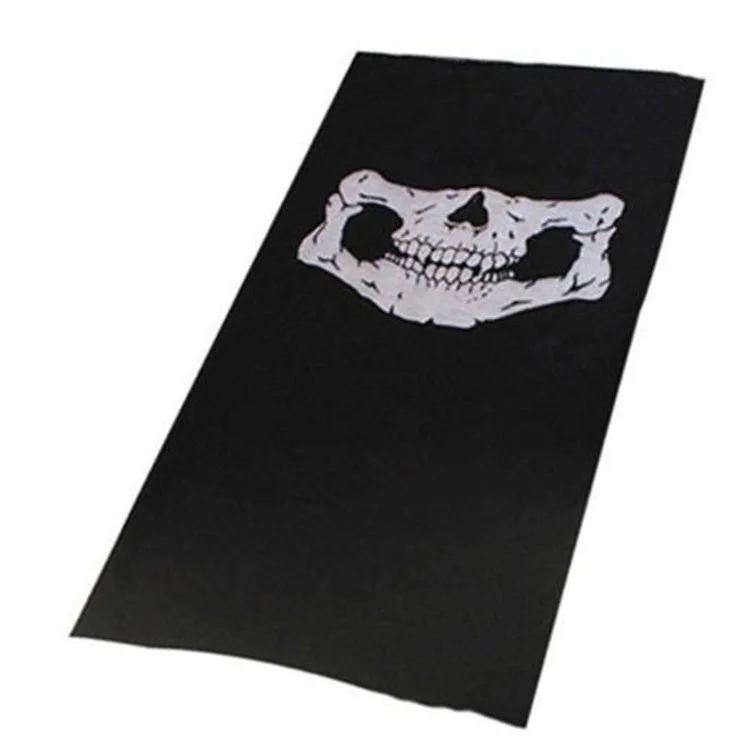 Máscara facial de Halloween para hombres fríos, polaina de cuello, escudo, bufanda elástica, pasamontañas, diademas, Bandana de calavera a prueba de viento, 2 piezas - imagen 5