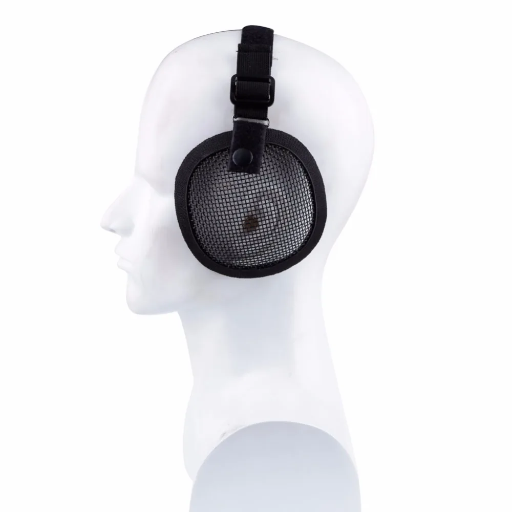 Mascarilla táctica de seguridad para deportes al aire libre, Máscara protectora de red de acero para las orejas, Airsoft, BB, Paintball, tiro - imagen 2