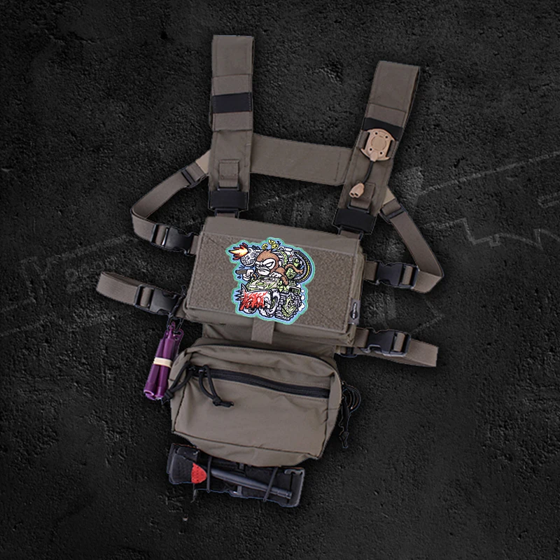 Parche bordado táctico, Robot de guerra, diseño de mono, brazalete Firepower Drive para ropa, mochila, chaleco, decoración - imagen 4