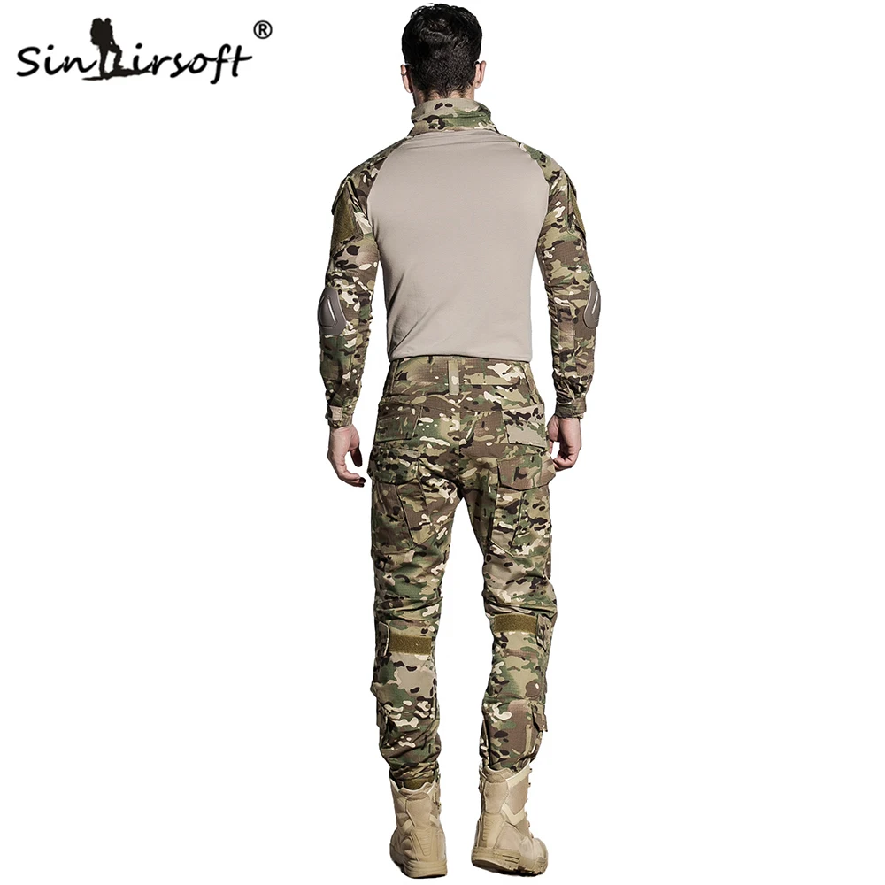 SINAIRSOFT-uniforme de combate táctico G3 BDU, camisa de camuflaje Airsoft con rodilleras, ropa de camuflaje de caza Multicam militar - imagen 3