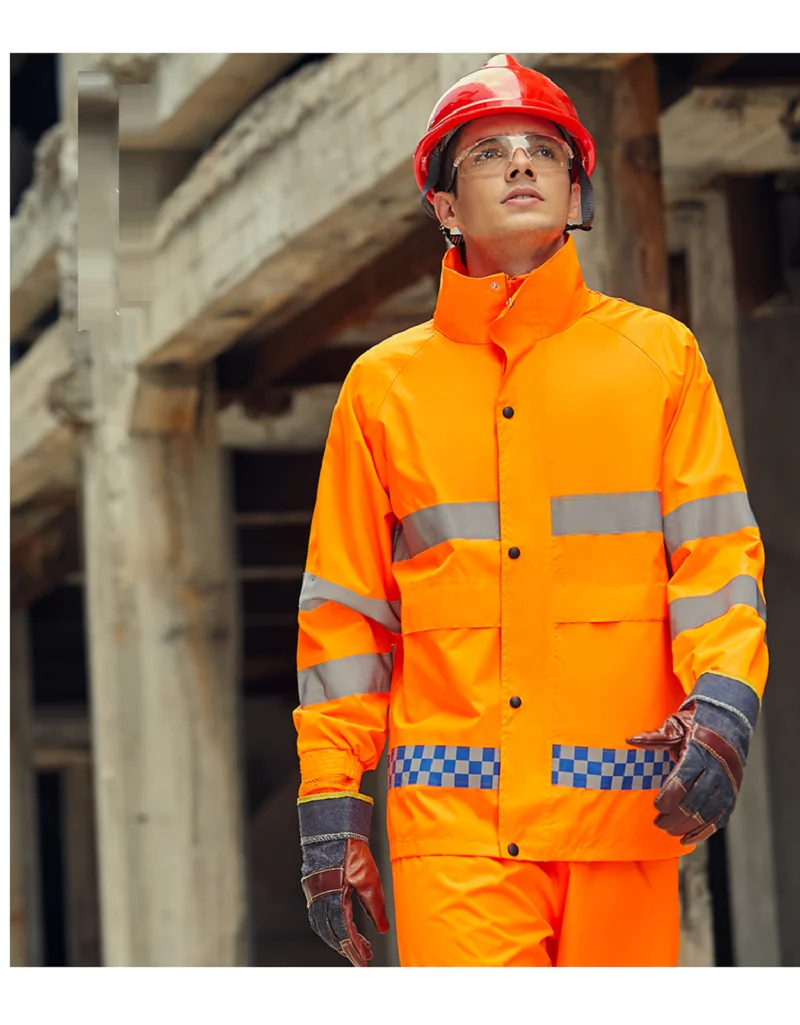 Hi Viz-uniforme de trabajo de mantenimiento, ropa de ingeniería reflectante de doble capa, color naranja - imagen 4