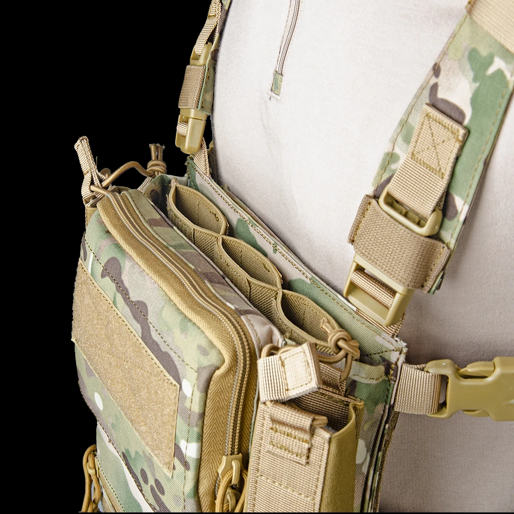 Entrenamiento Mini D3 aparejo de pecho táctico CRM H arnés chaleco con bolsa SACK M4 Mag insertar Flatback chaleco de caza integrado - imagen 4