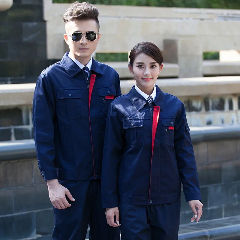 Ropa de trabajo de primavera para hombres y mujeres, chaquetas de seguridad + pantalones, máquina de reparación de automóviles, taller de fábrica, uniformes de electricidad duraderos - imagen 4