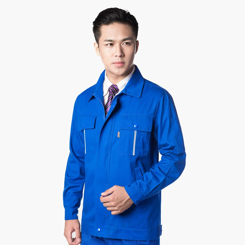 Ropa de trabajo de algodón resistente al desgaste para hombre, traje de soldadura de manga larga, mono de reparación de automóviles, chaqueta + pantalón, uniforme de fábrica de taller, primavera - imagen 3