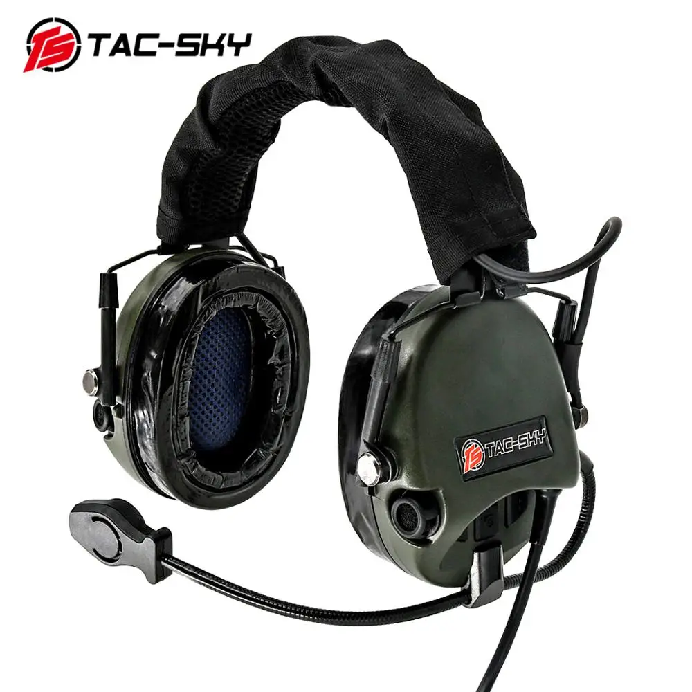 TS TAC-SKY Airsoft para exteriores, auriculares tácticos militares con reducción de ruido, orejeras de silicona TEA Hi-Threat Tier 1 - imagen 4