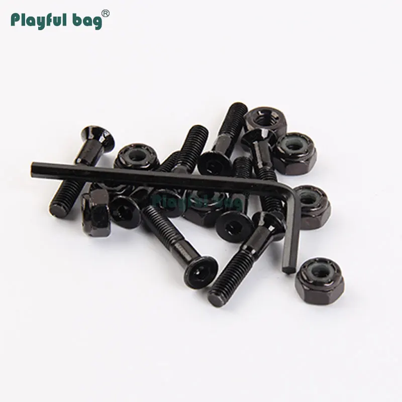 Juguetón bolsa 25/ 29/ 35/ 38/ 40/ 45/ 50mm negro hexagonal puente clavo monopatín accesorio M5 uñas opp bolsa AMB34 - imagen 4