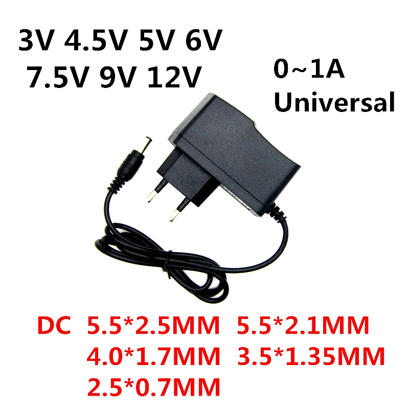 Adaptador Universal para tira de luces LED, fuente de alimentación de 110-240V CC, 3V, 4,5 V, 5V, 6V, 7,5 V, 9V, 12 V, 0.5A, 1A, cargador de 12 V, para caja de televisión CCTV - imagen 2