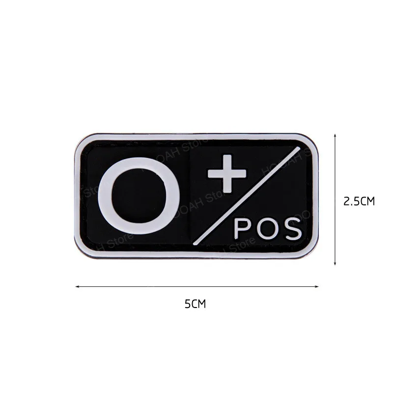 Deportes al aire libre, recuerdos negros, PVC 3D A + B + AB + O + positivo A- B- AB- O- negativo, parche de grupo de sangre, insignias tácticas - imagen 2